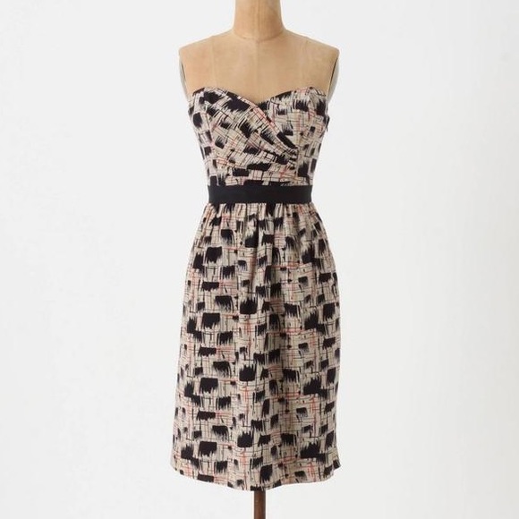 Anthropologie Dresses & Skirts - Anthropologie Burlapp Strapless Silk Dress
